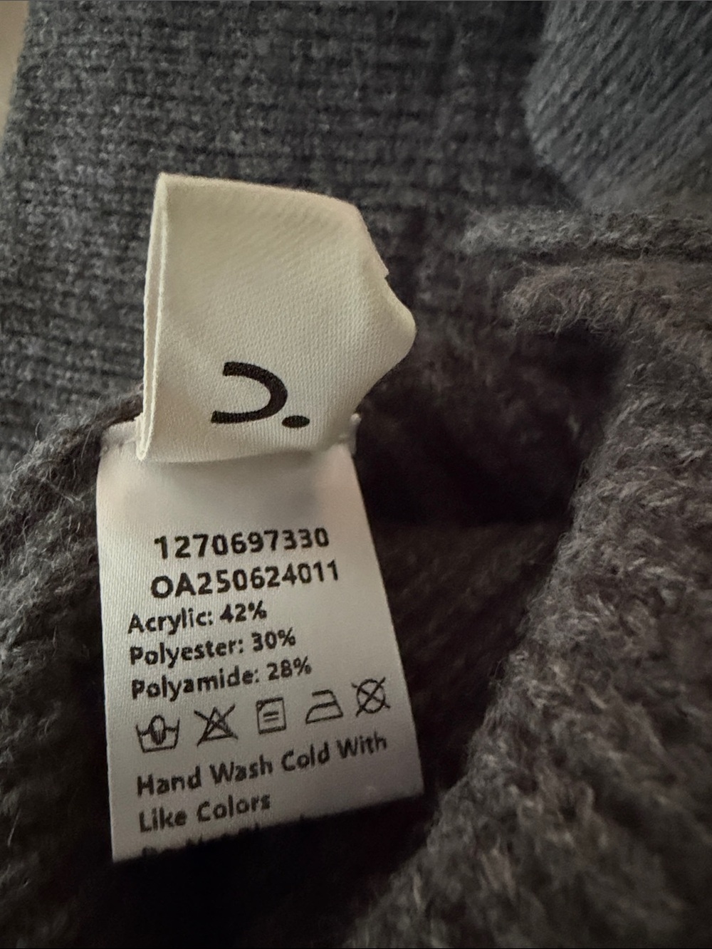Commense Gray Ribbed Cardigan with Denim Patch Pockets - Picture 12 of 12
